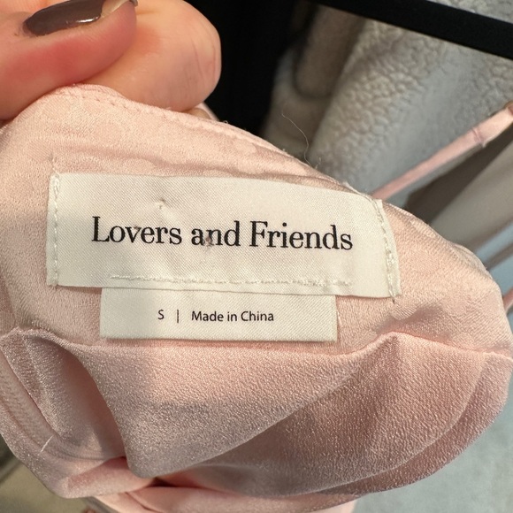 Lovers + Friends Massie Gown Blush Pink Revolve Maxi Dress Strappy Crisscross S - Picture 14 of 16